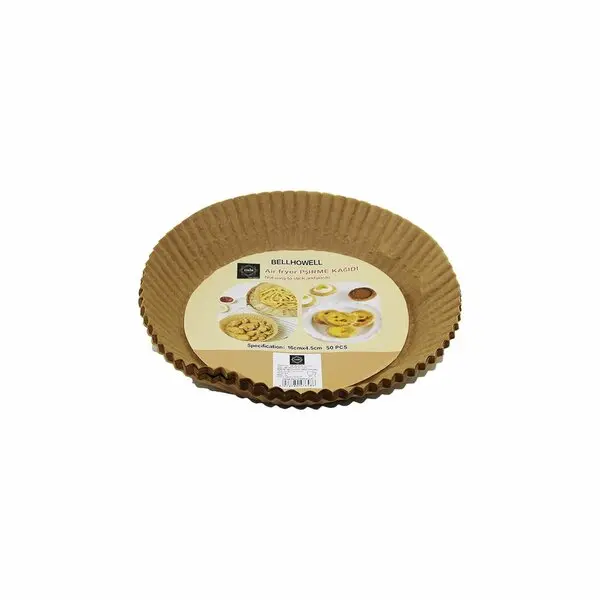 AİR FRYER 50 PCS YUVARLAK TABAN: 16CM KENAR: 5CM KAĞIT PİŞİRME KALIBI (4745)