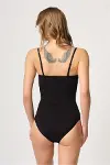 Siyah Göğsü Açık Agraflı Body Korse-4