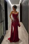Kadın Straplez Balık Kesim Abiye Elbise-3