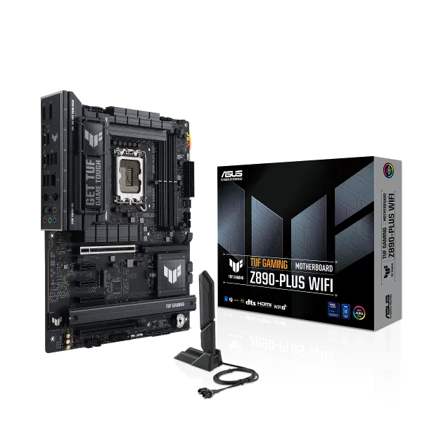 TUF GAMING Z890-PLUS WIFI, 9066MHz OC, 4xDDR5 4x M.2, HDMI, DP, Type-C, Wi-Fi 7, Bluetooth 5.4, Intel Core Ultra CPU(Seri 2), LGA1851 Soket, Gaming Anakart