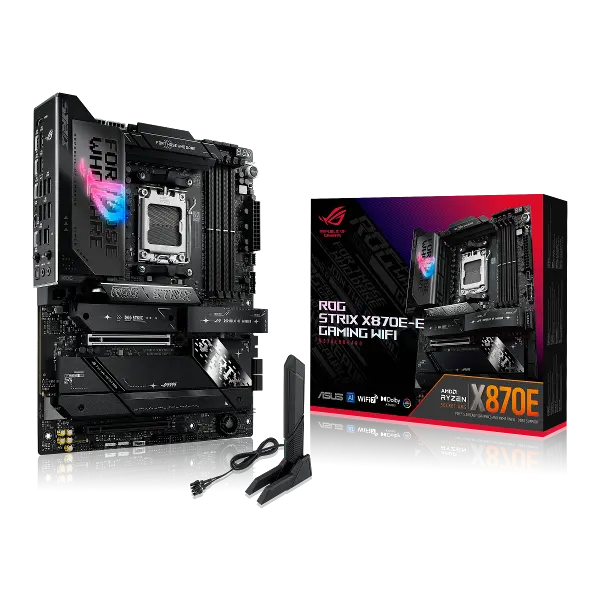 ROG STRIX X870E-E GAMING WIFI, 4xDDR5, 5xM.2, HDMI, DP, Type-C, PCIe 5.0, 2xWi-Fi 7, Bluetooth v5.4, AMD Ryzen 9000-8000 ve 7000 Serisi, AM5 Soket Anakart