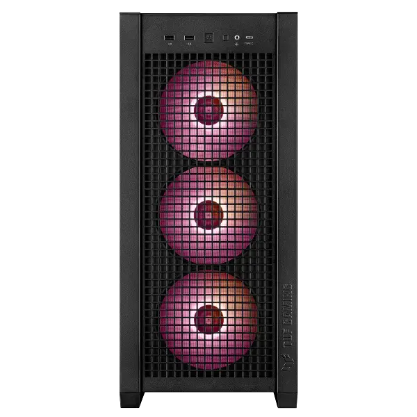 TUF GAMING GT302 TG ARGB MAKSİMUM SOĞUTMA SÖK TAK ÜST VE YAN PANELLER GİZLENMİŞ ANAKART BAĞLANTI DESTEĞİ 4 ADET 140 X 28 MM FAN E ATX 12x10.9 ATX Micro-ATX MiniATX SİYAH KASA
