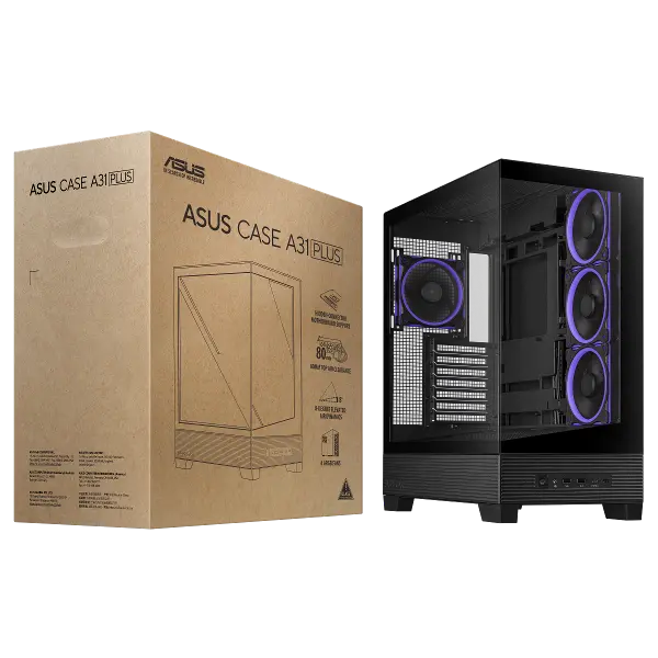 A31 PLUS M-ATX KASA, GİZLİ KONNEKTÖR DESTEKLİ, 360 MM RADYATÖR VE 380 MM EKRAN KARTI UYUMLU, 4 ARGB FANLI KASA