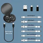 60w Destekli Kablo Kutusu Seyahat Kablo Seti 5&amp;apos;i 1 arada USB Type-C Şarj Kablosu Seti (4745)-3