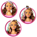 JFG82 Barbie Saç Tasarımı Büstü - Kahverengi Saçlı-3