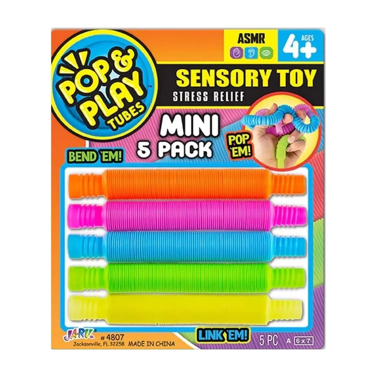 04807 -SUN-JRU-POP PLAY TUBES DUYUSAL STRES OYUNCAĞI MİNİ 5Lİ 2A KRTL