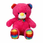 2962 Oturan Kurdeleli Renkli Peluş Ayı 30 cm -Sunman-2