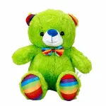 2962 Oturan Kurdeleli Renkli Peluş Ayı 30 cm -Sunman-6