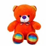 2962 Oturan Kurdeleli Renkli Peluş Ayı 30 cm -Sunman-1