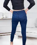 Yüksek Bel Likralı Jean Pantolon 90 Cm-5