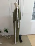 Kadın Uzun Kollu Bisiklet Yakalı Kısa Viskon Ikı Iplik Bluz Ve Pantolon Ikili Takım-6