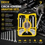 7 PCS CIRCIR KOMBİNE ANAHTAR SETİ 8-10-12-13-14-17-19MMPLASTİK TAŞIMA ÇANTALI (4745)-4