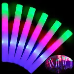Led Işıklı 3 Modlu Kauçuk Işıklı Sünger Parti Çubuk Sopa - 46 cm (6’lı Paket) (4745)-4