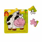 S00002907 WOODEN PUZZLE ANIMALS 9 PCS 3 AST-3