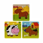 S00002907 WOODEN PUZZLE ANIMALS 9 PCS 3 AST-4