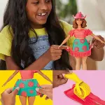G1360 Play-Doh Barbie Çiçek Desenleri ve Püsküller Hamur Oyun Seti +3 yaş-6