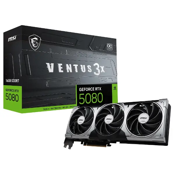 16GB GEFORCE RTX 5080 16G VENTUS 3X OC GDRR7 [256bit]  PCIE 5.0 1xHDMI 3xDP