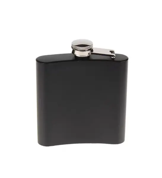 Siyah 6 OZ Çelik Cep Matarası