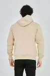 Unisex Tam Fermuarlı Kapşonlu&nbsp; SweatShirt - Bej-4