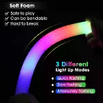 Led Işıklı Rengarenk Sünger Parti Çubuk Işıklı Kauçuk Sopa 46 cm-5