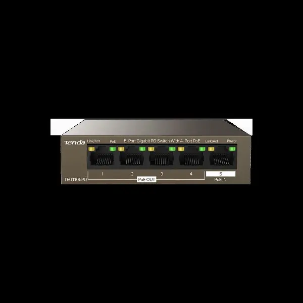 TEG1105PD 5PORT 10/100/1000 POE SWITCH