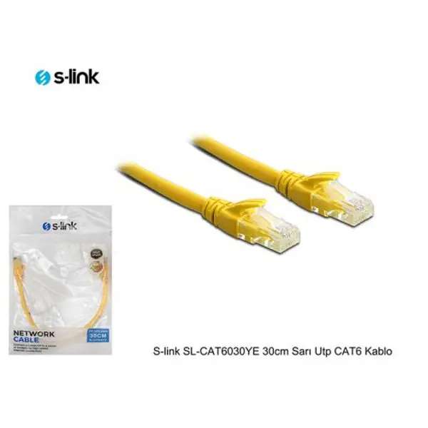 SL-CAT6030 CAT6 Patch 30CM Kablo (Sarı)