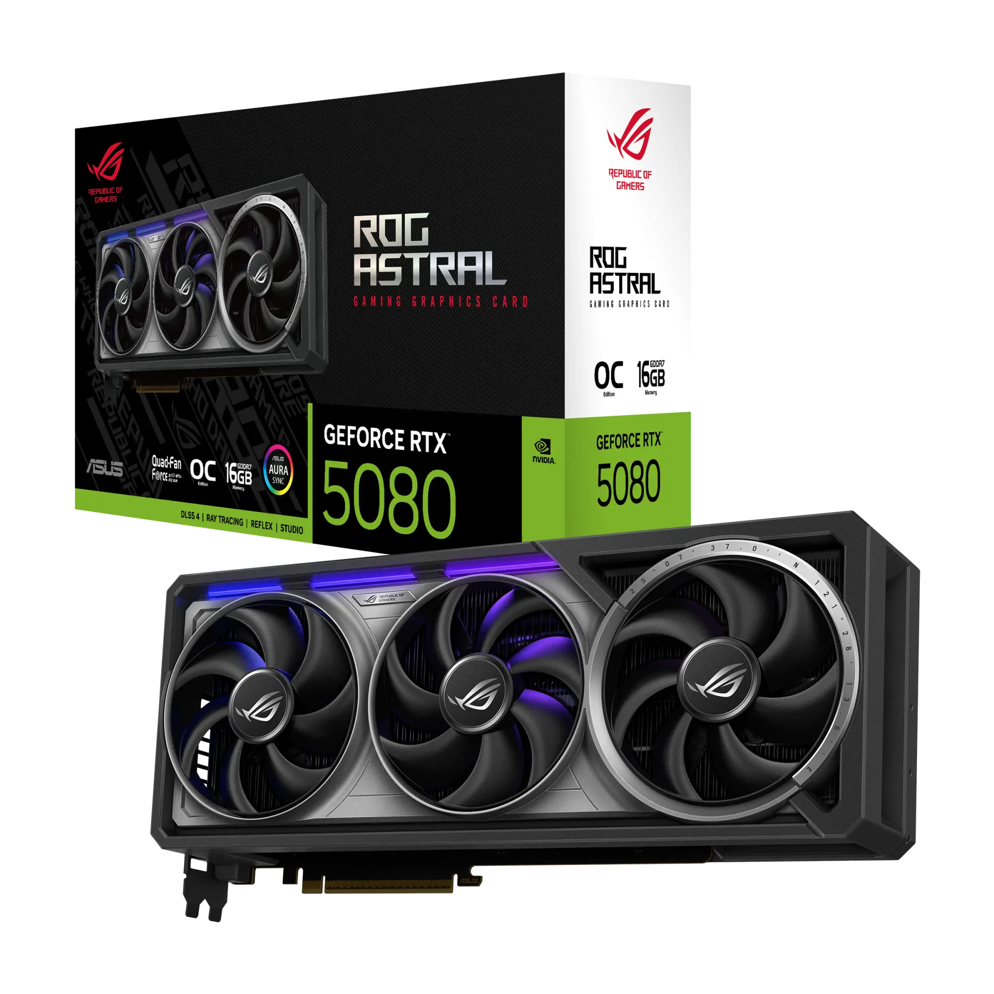 16GB ROG-ASTRAL-RTX5080-O16G-GAMING GDDR7 256Bit 2xHDMI 3xDP RGB DLSS4