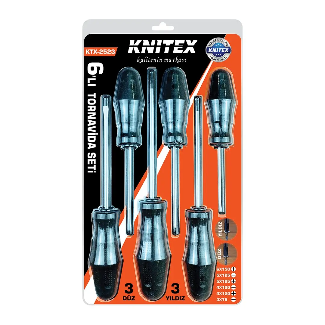 6PCS TORNAVİDA SETİ  6X150 YILDIZ - 5X125 DÜZ-YILDIZ - 4X120 DÜZ-YILDIZ - 3X75 DÜZ (4745)