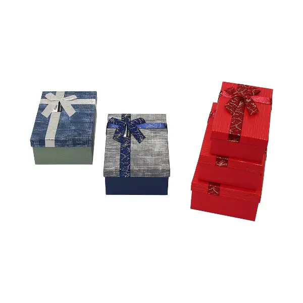3PCS D.DÖRTGEN ÇİZGİLİ MİX RENKLİ KARTON HEDİYE KUTUSU KURDELALI 22.5X15.5-20.5X13.5-18.5X11.5CM (4745)