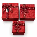 3PCS D.DÖRTGEN ÇİZGİLİ MİX RENKLİ KARTON HEDİYE KUTUSU KURDELALI 22.5X15.5-20.5X13.5-18.5X11.5CM (4745)-4