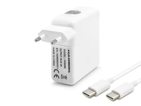 Laptop Adaptörü 60W 20.3V 3A Type-c Macbook Dell Asus Beyaz HD8898