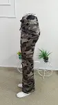 Kadın Yüksek Bel Bağcıklı Geniş Paçalı Desenli Dalgıç Tayt-5