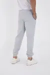 Unisex Kışlık Üç İplik Lastikli Eşofman Pantolon - Gri-3