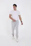 Unisex Kışlık Üç İplik Lastikli Eşofman Pantolon - Gri-1