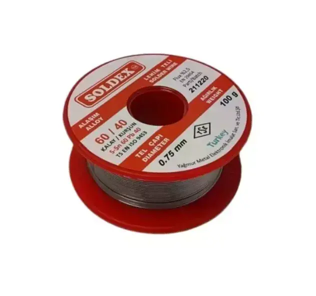 60/40 Lehim Teli 100 gr 0,75 mm (Sn:60 / Pb:40)