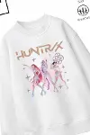 Trend Çocuk Kız Model Tam Kalıp Oversize Hun Tasarım 2 İplik Pamuğa Pamuk Kumaş Sweatshirt 2-2
