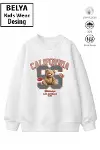 Trend Çocuk Unisex Model Tam Kalıp Oversize 96Tasarım 2 İplik Pamuğa Pamuk Kumaş Sweatshirt 4-1