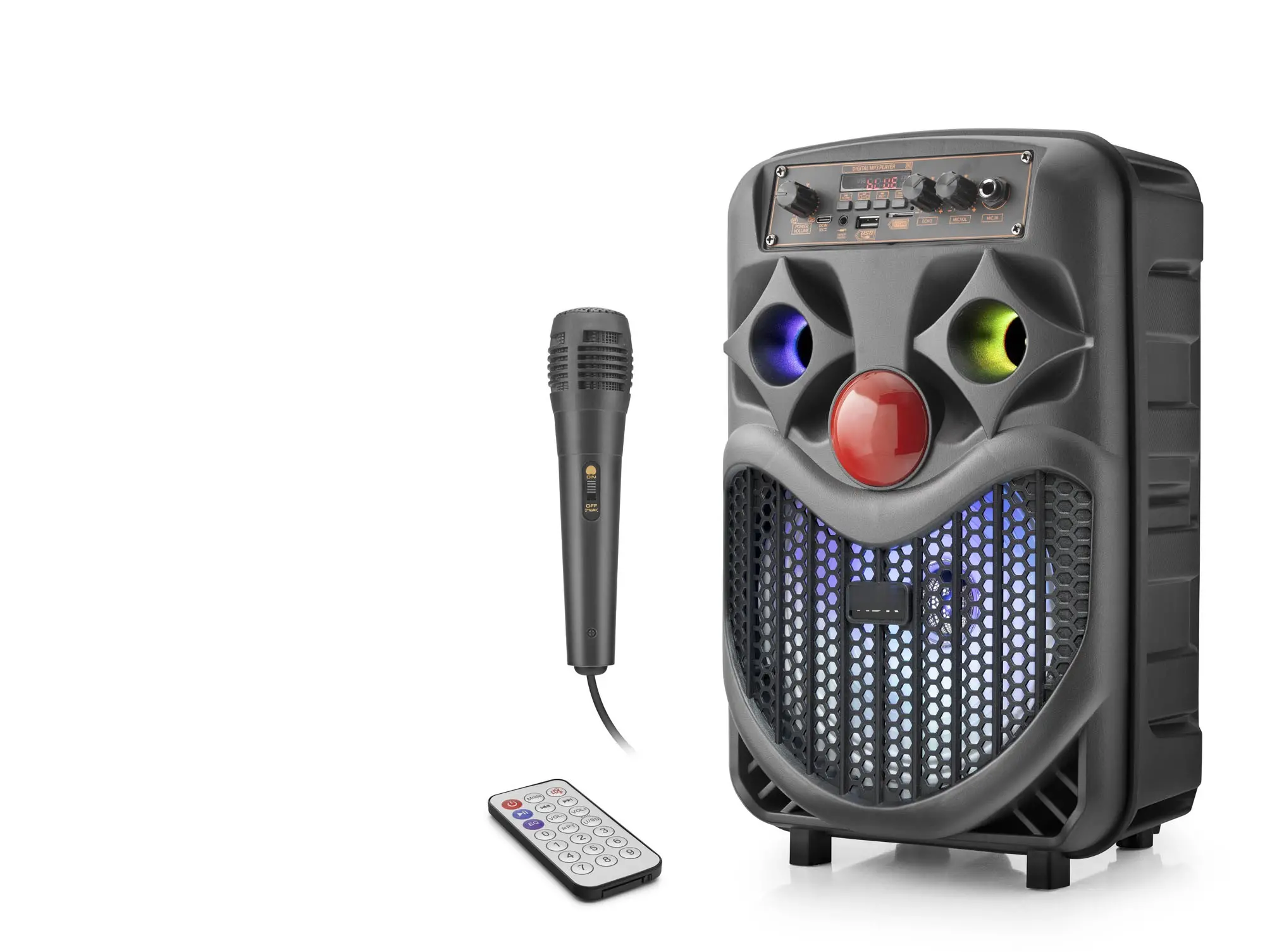 Karaoke Mikrofonlu Bluetooth Hoparlör Fm Radyo 10W 8 İnç Rgb Siyah NDRP66