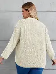 Kadın Beş Düğme Büyük Beden Triko Hırka-3