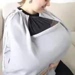 BabyJem Tül Pencereli Emzirme Önlüğü 735 Gri-2