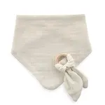 BabyJem Ahşap Diş Kaşıyıcılı Bürümcük Müslin Önlük 736 Ekru-1