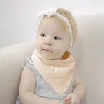 BabyJem Ahşap Diş Kaşıyıcılı Bürümcük Müslin Önlük 736 Somon-6