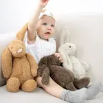 BabyJem Uyku Arkadaşım Oturabilen Tavşan 30 Cm 730 Açık Kahve-3