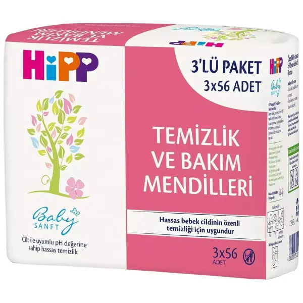 Hipp Temizlik ve Bakım Mendili 56x3'Lü 168 Yaprak