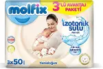 Molfix Yenidoğan İzotonik Sulu Doğal Pamuk Islak Havlu Mendil 3'Lü 150 Yaprak-1