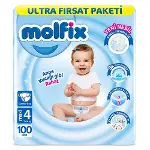Molfix Bebek Bezi Ultra Fırsat Paketi 4 Beden 7-14 Kg 100 Adet-1