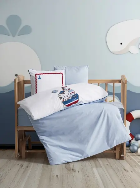 Cotton Box Punch Ranforce Nakışlı Bebek Nevresim Takımı Miniyo