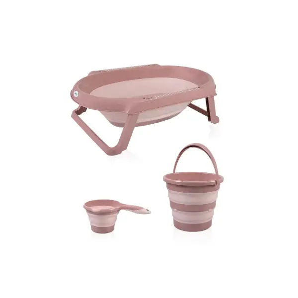 BabyJem Katlanır Banyo 3'Lü Küvet Seti 765 Somon