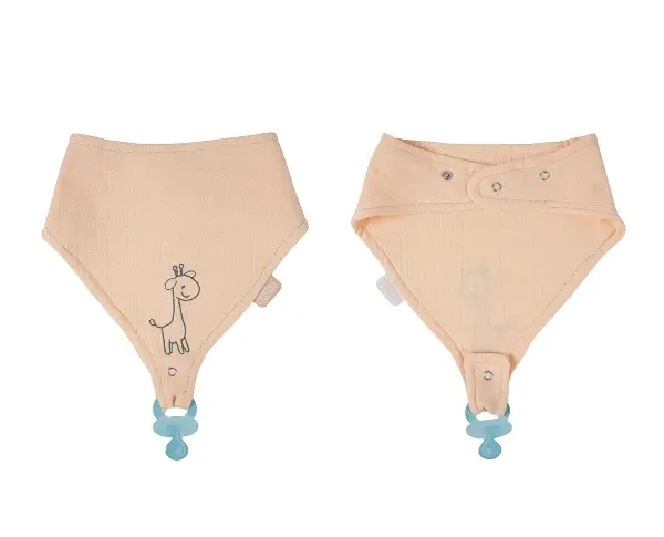 BabyJem Emzik Askılı Müslin Önlük 837 Somon