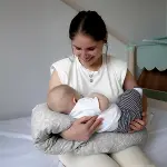 BabyJem Çok Fonk.Baş Destekli Emzirme Minderi 737 Gri Çiçek-3